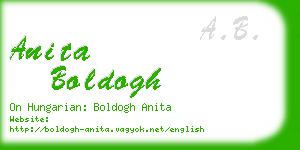 anita boldogh business card